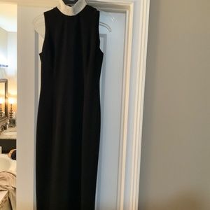 Black Cocktail Dress with Pearl Collar, Size 4